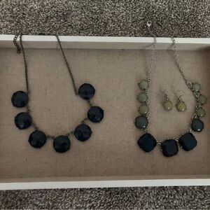 Elegant Blue and Green Necklace Set